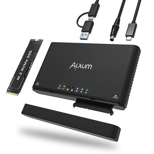 Alxum PCIe NVMe M.2 とSATA HDD/SSD 両対応 クローン スタンド Ty...