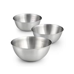 TXCAOT3点セット深型ステンレス ボール深型 ボウル18-8ステンレス深型 ボールサラダボウルケーキボール目盛付16cm 19cm 24cm｜4Speed Online Yahoo!店