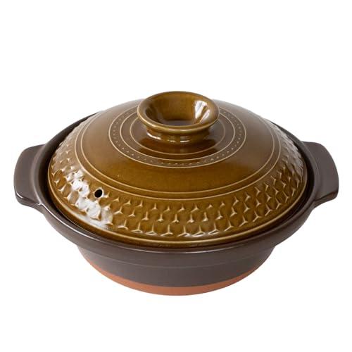 萬古焼 土鍋 8号 2-3人用 M 1500ml 電子レンジ オーブン 直火対応 CLEA AKAR...