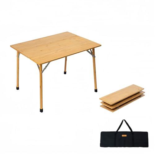 Mountainhiker 折りたたみ式竹テーブル キャンプテーブル 軽量 80x58x53cm 折...