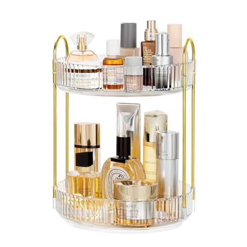 コスメ収納 360回転式 透明 化粧品収納ボックス 小物入れ 大容量化粧台 洗面所収納ボックス 整理...