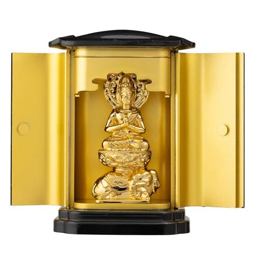 仏像 普賢菩薩(純金メッキ) PC厨子入り 仏師：渡辺景秋 原型＿ 辰・巳年生まれ 干支 十二支 守...