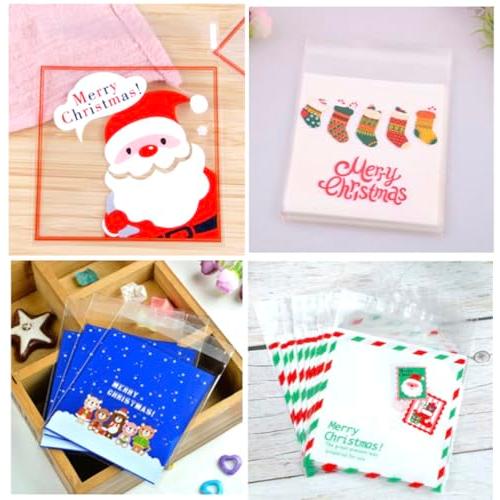 Ｃｒｅｖｅ Ｃｅｌｌ クリスマス ラッピング袋 ギフトバッグ opp袋 お菓子袋 10*10cm 5...