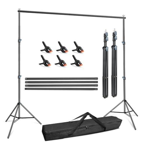 Hemmotop 撮影 背景スタンド 縦200x幅300cm 強力クリップ6個付き 3m グリーンバ...