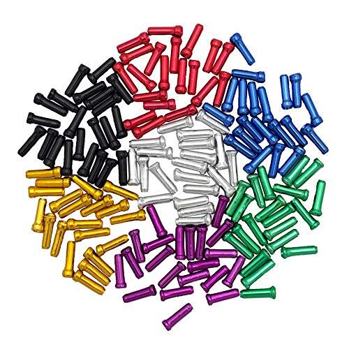 140x MTB 自転車用 シフター ブレーキ ケーブル チップ キャップ エンド クリンプ/ワイヤ...