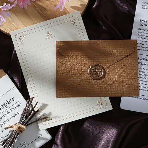 レターセット 手紙セット ラブレター メッセージカード封筒3枚 便箋10枚 封緘シール6枚 麻布材質...