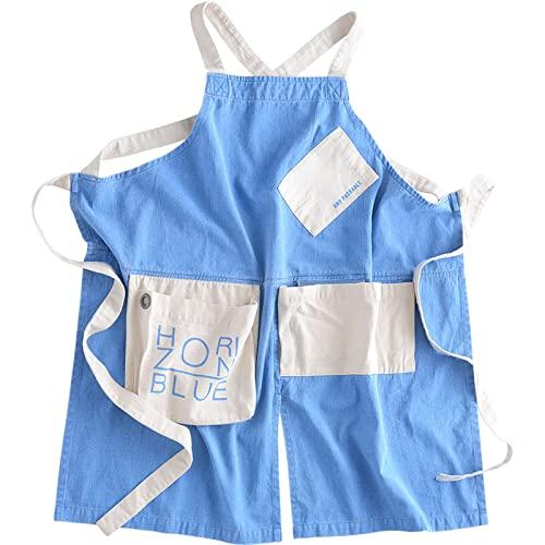 アンドパッカブル 5ポケット 多機能 エプロン 大人用 着丈80cm ホライズンブルー 71740