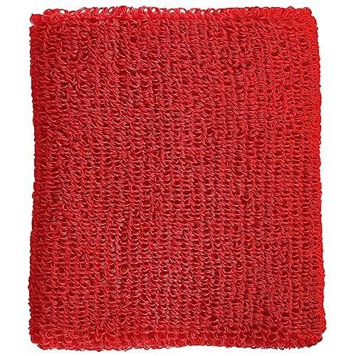 HATAS(ハタス) リストバンド ニットパイル 8cm レッド 2個組 356