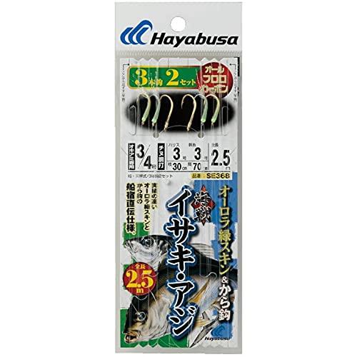 ハヤブサ(Hayabusa) 海戦イサキ・アジ オーロラ緑スキン&amp;から鈎2.5m 3本鈎 SE368...