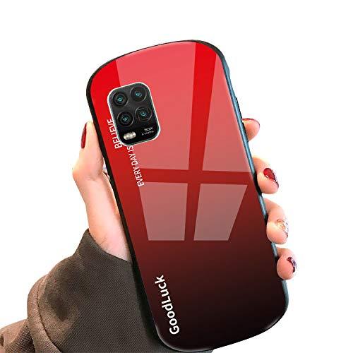 Mi 10 Lite 5G XIG01 ケース/カバー 背面強化ガラス シンプル タフで頑丈 背面カ...