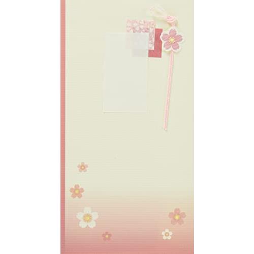 伊予結納センター 日本製 金封 一般お祝用 シール付き 花 ピンク V106-08