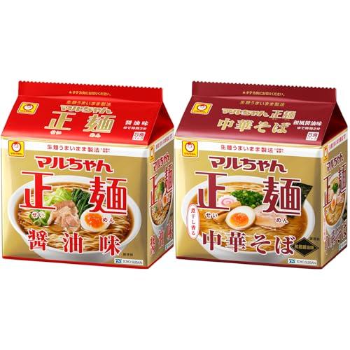 マルちゃん正麺 醤油中華そばアソート (各1袋 5食入り*2種 計10個 / ラーメン 袋麺) 即席...