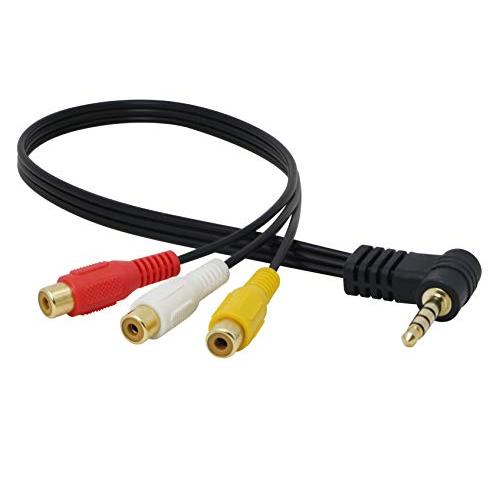 CERRXIAN 3.5mm 4極ミニプラグ L型プラグ オス からRCA 赤・白・黄 メスケーブル...