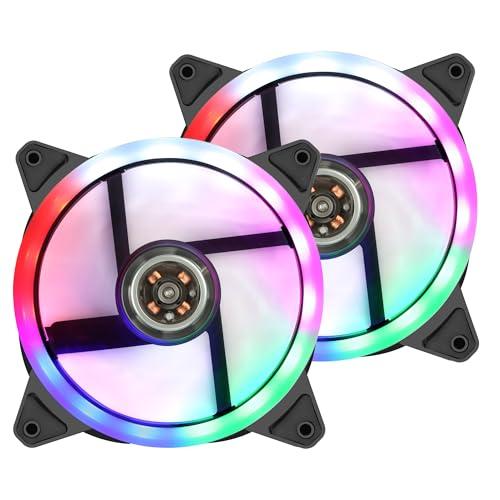 CERRXIAN LED静音ケースファン 120ミリメートルコンピュータファン1200RPMの高効率...