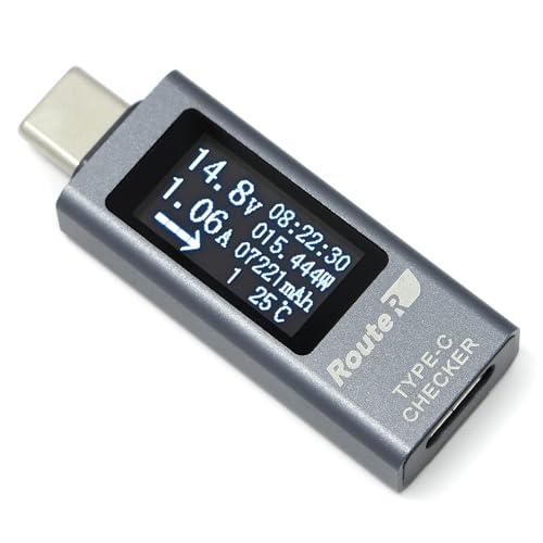 ルートアール ミニサイズ 双方向入力・画面回転・多機能 USB Type-C電圧・電流チェッカー R...