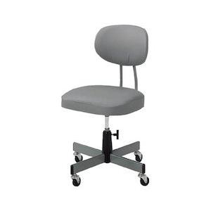 TRUSCO(トラスコ) 事務椅子 ビニールレザー張り グレー T-80