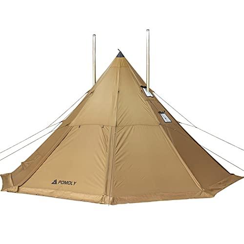 POMOLY Bromance 70 ワンポールテント*4人用 大型ティピーテント*3つのストーブジ...