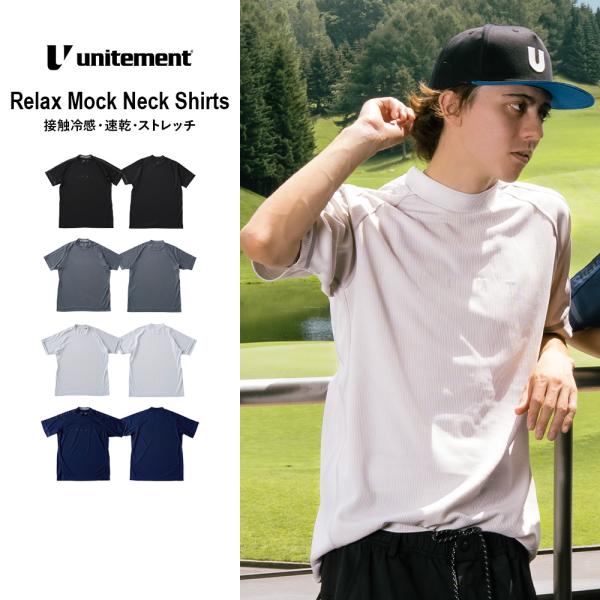 ゴルフウェア メンズ ゴルフ ウェア シャツ 半袖 モックネック 吸水 速乾 春 夏 L XL un...