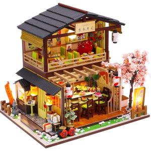 CuteBee DIY木製ドールハウス、吉本寿司、ミニチュアコレクション、オルゴール、プレゼント M2011の商品画像