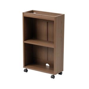 イーサプライ マルチラック 本棚 スリム キャスター付き 幅40×奥行17×高さ63cm （外寸） ベッド デスク下 ルーター 収納ボックスの商品画像