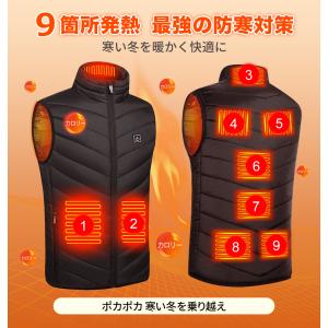 【最新改良版】電熱ベスト 9エリア発熱 ヒータ...の詳細画像3