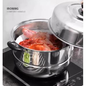 蒸し器 三段 IH対応 30cm 生活用品 キッチン用品 調理器物 ステンレス鍋 ステンレス製 円形 蒸板 三層鋼 蒸し器 ステンレス 調理鍋 蒸し料理