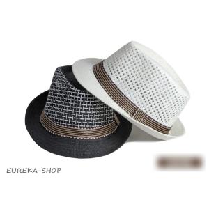 中折帽子 メンズ 麦わら帽子 ハット 中折れハット 風通し UVカット 紫外線対策 夏用帽子 アウト...