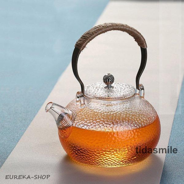 耐熱ガラス ティーポット 直火用 700ML  茶こし付き 急須 おしゃれ ケットル やかん 電子レ...