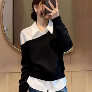 ブラウス レディース 長袖ブラウス 春秋 オフィスブラウス 黒 オシャレブラウス シフォントップス 韓国風 大人 上品 通勤OL ゆったりシャツ 30代 40代 50代