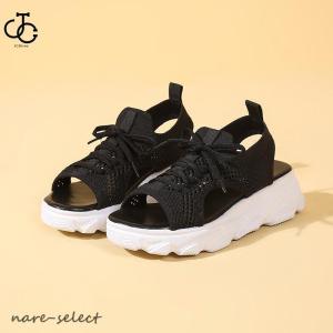 大 厚底サンダル レディース 厚底 メッシュ ...の詳細画像1