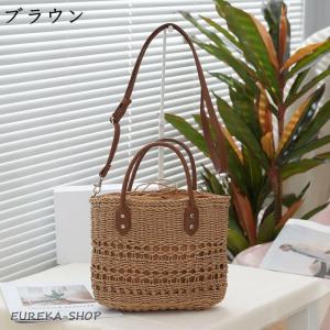 カゴバッグ夏 かごバッグ おしゃれ トートバッ...の詳細画像4