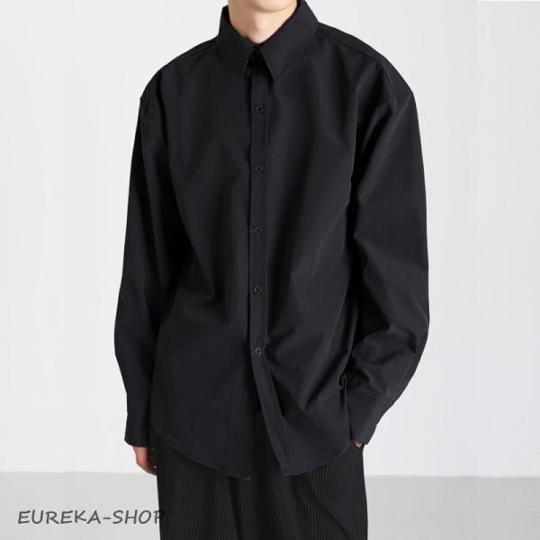 シャツ ブラウス レギュラーカラーシャツ 長袖 無地 M~5XL メンズ レディース リラックス ル...