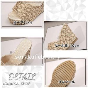 軽量 ウェッジソール サンダル 厚底 レディー...の詳細画像3