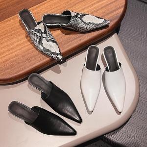 レディースミュール パンプス 本革 レザー ブ...の詳細画像4