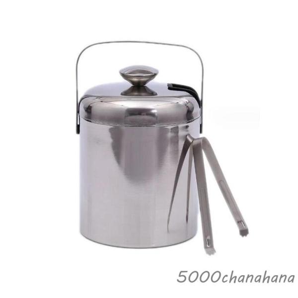 アイスペール 1.3L ワイン アイスバケット アイススクープ クーラー 酒 ステンレス鋼 二重壁断...