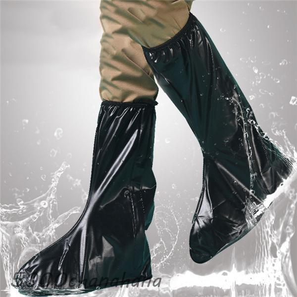 ！レインシューズカバー 無地　自転車 靴のカッパ 防水シューズ 野外フェス 滑り止め アウトドア キ...