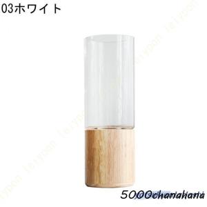 花瓶 大 フラワーベース ガラス 木製 北欧 ...の詳細画像5