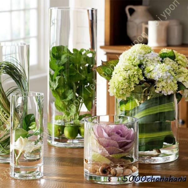 ガラス 花瓶 フラワーベース 円柱 丸 花器 一輪挿し 大きい おしゃれ vase モダン 花瓶 か...