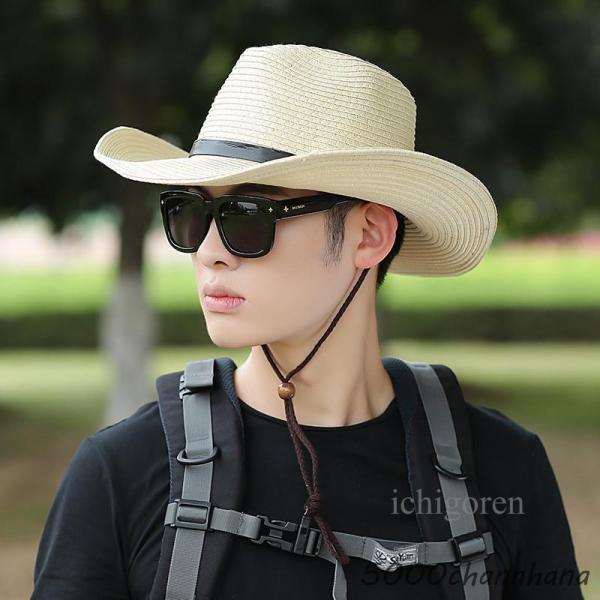 麦わら帽子 メンズ ストローハット 紫外線対策 大きいサイズ つば広 折りたたみ 農作業用 ビーチ ...