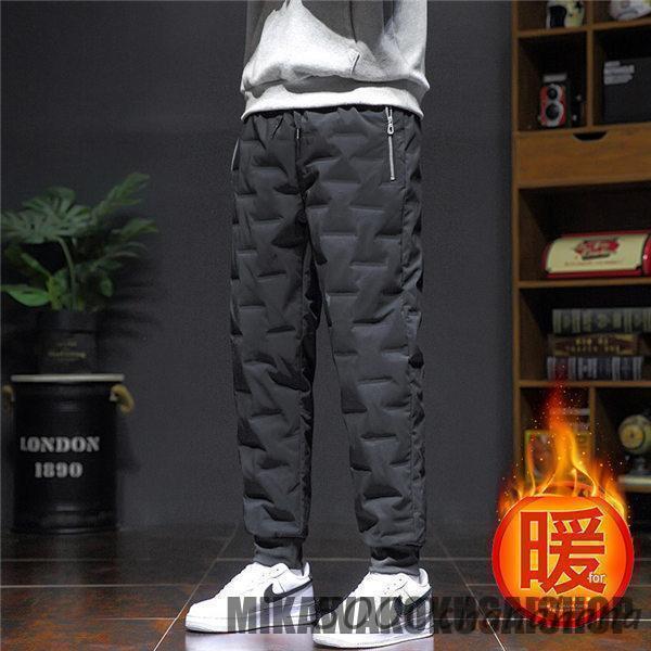 ダウンパンツ メンズ ジョーカーパンツ リブパンツ 登山 釣りパンツ スポーツパンツ 裾リブ 防寒パ...