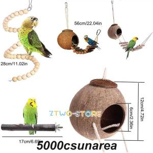 インコ おもちゃ 7点セット 天然木 鳥のおも...の詳細画像1