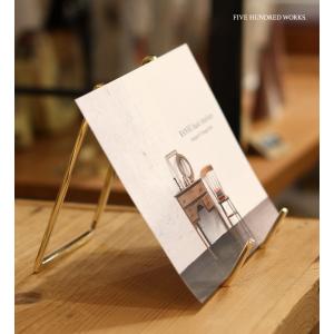 真鍮 カードスタンド アンティーク メモスタンド 写真立て 携帯スタンド インブルーム ブラス イーゼル Lサイズ クレエ IGF｜500works