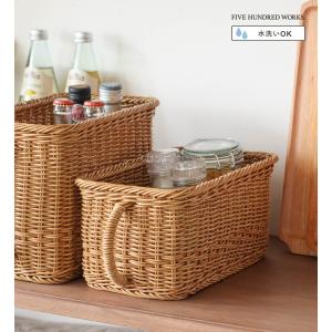 公式 キッチン収納 ハンドル付き 整理 調味料 ナチュラル バスケット ユティル ナイール キッチンストッカー Sサイズ クレエ IGF