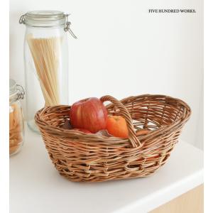 Creer かご アラログ レトロ ローハンドル バスケット 幅34cm ラタン