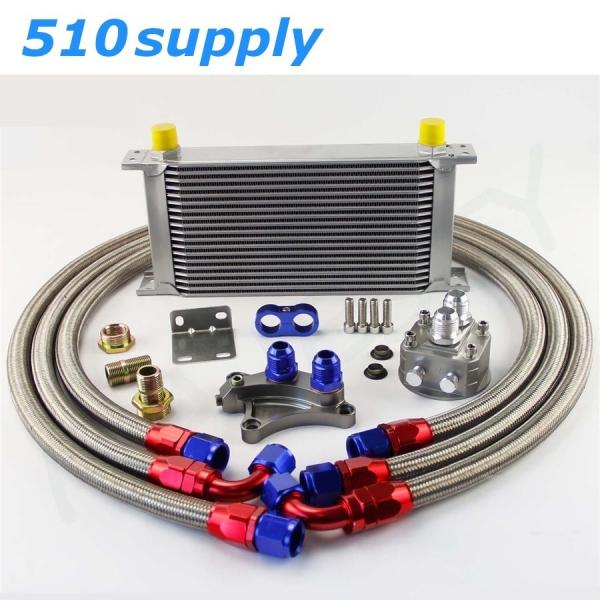 オイルクーラー S13 S14 S15 シルビア KRPS13 180SX 19段 専用 シルバー ...