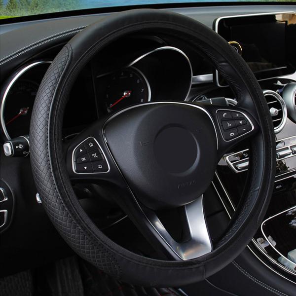 ハンドルカバー シルビア S15 ステアリングカバー レザー 日産 高品質 快適な通気性 滑り防止 ...