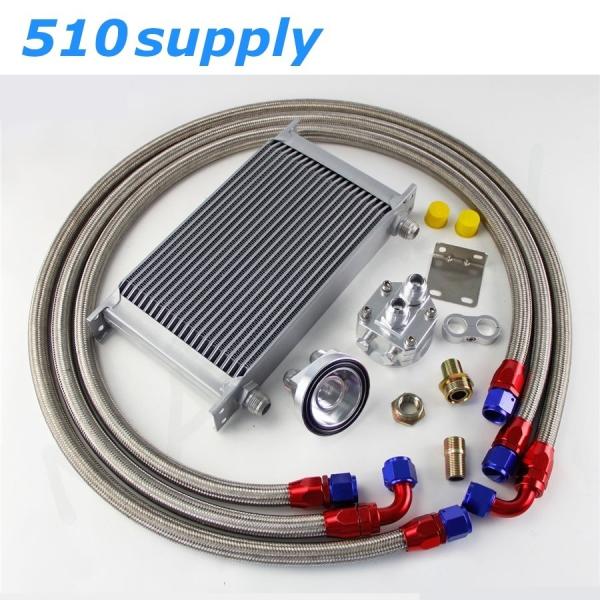 オイルクーラー BNR32 BCNR33 BNR34 22段 汎用 エレメント移設タイプ シルバー ...