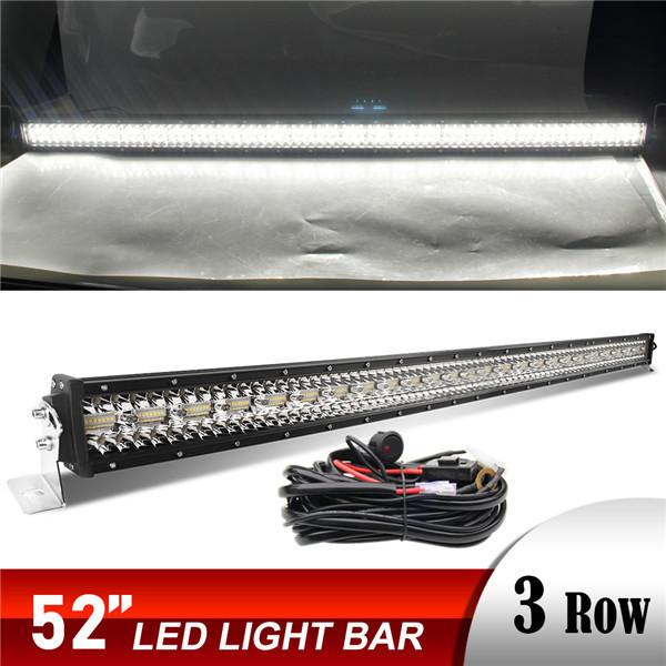 ライトバー ジムニー JA11 JA12 ワークライト 超高輝度 3層 LED 52インチ ストレー...