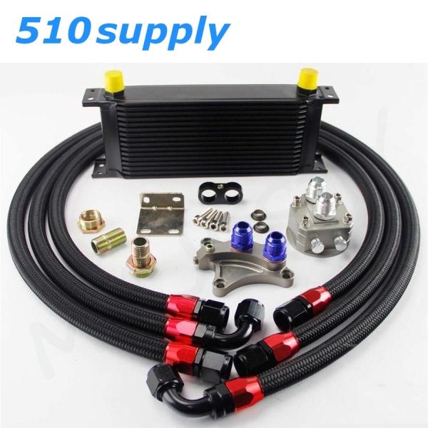 オイルクーラー S13 S14 S15 シルビア KRPS13 180SX 16段 専用 ブラック ...