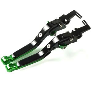 ブレーキレバー TRX850 4NX クラッチレバー '96-'00 角度調整 長さ調整 可倒式 グリーン ヤマハ FREAXLL